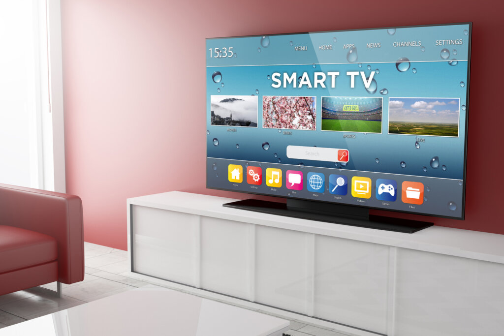 smart tv i vardagsrummet