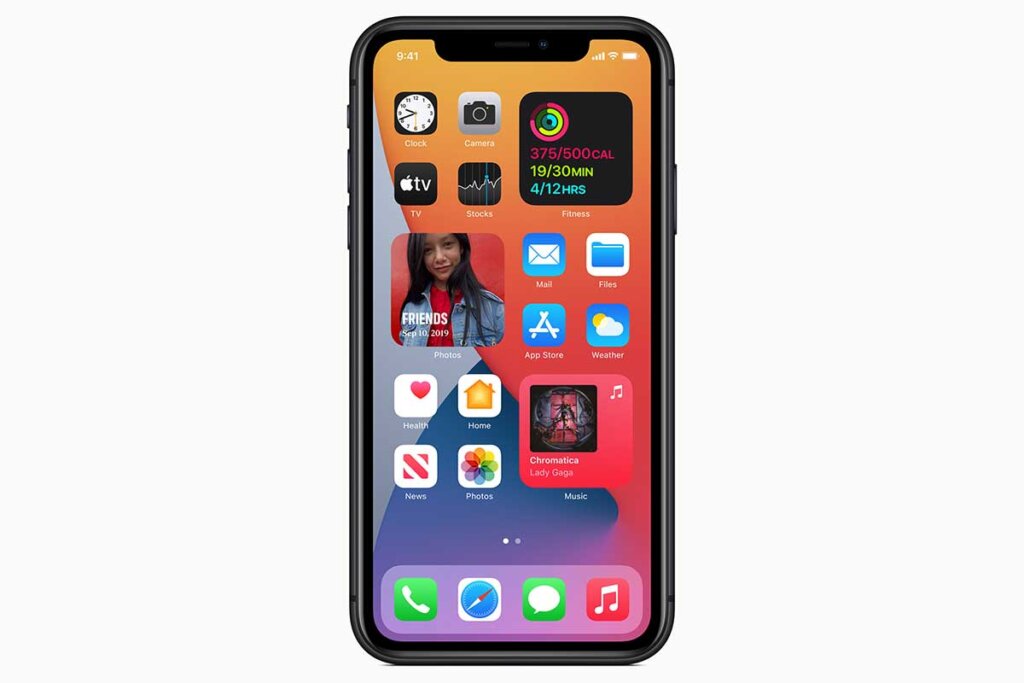 Startskärmen för iOS 14