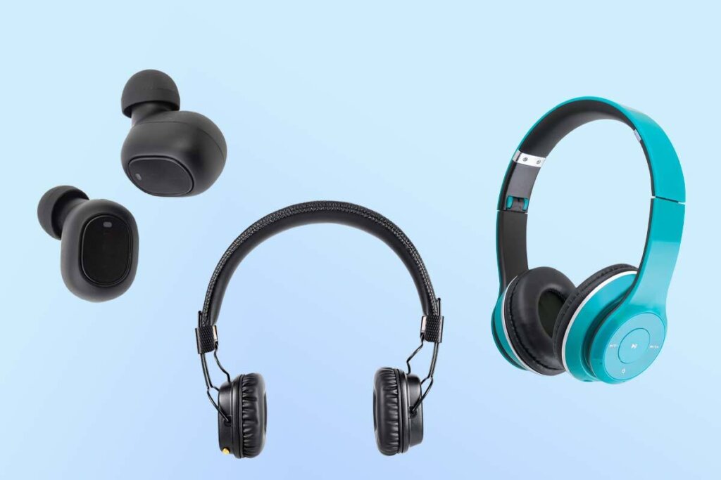 in-ear, on-ear och over-ear hörlurar
