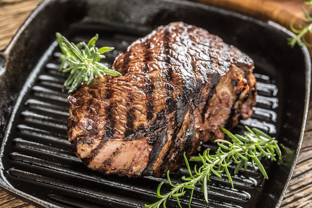 perfekt grillad biff i grillpanna