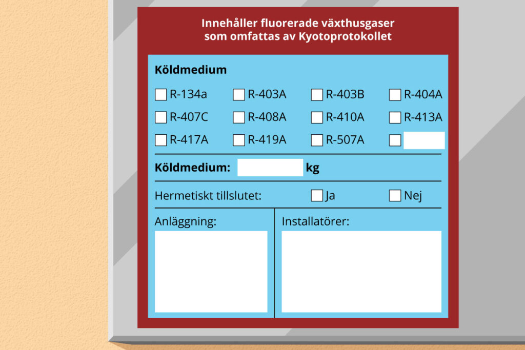 klistermärke på installationen