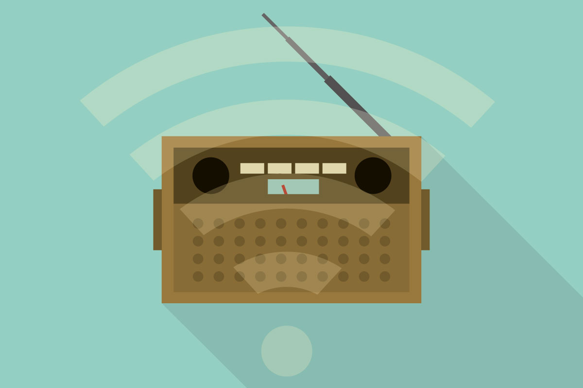 radio pa internet grafik av en wlan aktiverad radio