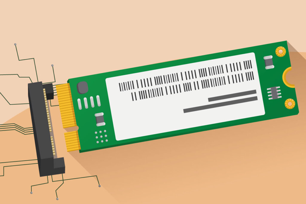 m 2 ssd med kontaktstift och port